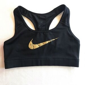 NWOT Nike Victory Comp sports bra black metallic